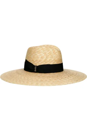 Borsalino Akcesoria, Kobieta, Biały, M, Ręcznie pleciony kapelusz słomkowy z opaską grosgrain