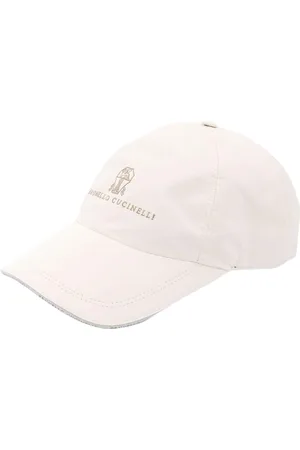 Brunello Cucinelli Akcesoria, Mężczyzna, Biały, M, Biała Czapka z Logo Baseball