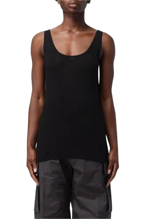 Saint Laurent Koszulki, Kobieta, Czarny, L, Czarny Dzianinowy Top
