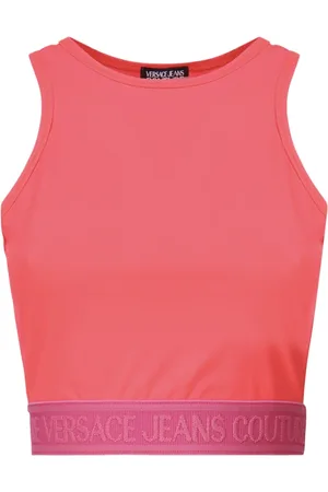 VERSACE Koszulki, Kobieta, Różowy, 2XS, Stylowy Top