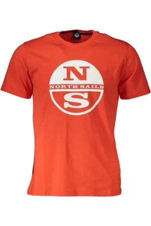 North Sails Koszulki, Mężczyzna, Czerwony, 2XL, Czerwony T-shirt z krótkim rękawem i nadrukiem logo