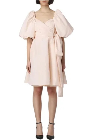 Pinko Sukienki, Kobieta, Różowy, M, Elegancka Sukienka z Bufkami