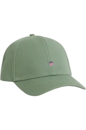 GANT Akcesoria, Mężczyzna, Zielony, ONE SIZE, Bawełniana czapka z metalową sprzączką