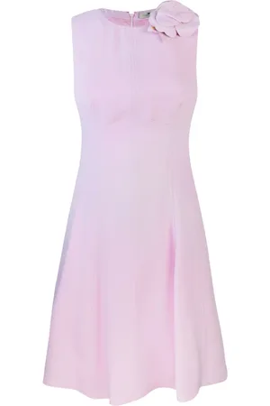 Elisabetta Franchi Sukienki, Kobieta, Różowy, S, Różowa Sukienka Slim Fit z Niewidocznym Zamkiem