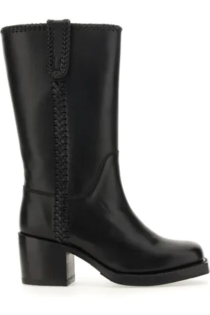 Hereu Buty, Kobieta, Czarny, 40 EU, Eleganckie Skórzane Buty na Obcasie