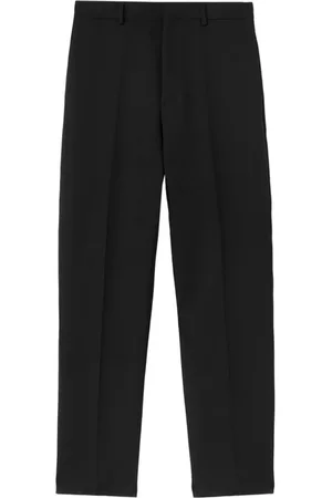 Jil Sander Spodnie, Mężczyzna, Czarny, M, Wełna, Czarne wełniane spodnie o skróconym kroju