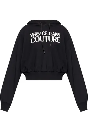 VERSACE Bluzy, Kobieta, Czarny, M, Czarny Sweter Aw 24 Styl Casual