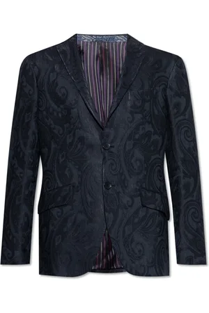 Etro Kurtki, Mężczyzna, Niebieski, M, Len, Linen Blazer