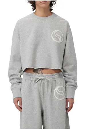 Stella McCartney Bluzy, Kobieta, Szary, M, Biała Bluza z Logo Casual Chic