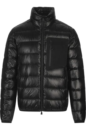 Moncler Kurtki, Mężczyzna, Czarny, XL, Czarny Puchowy Płaszcz Zimowy