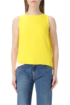 Msgm Koszulki, Kobieta, Żółty, S, Żółty Bezrękawnik Casual Top