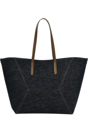 Brunello Cucinelli Torebki, Kobieta, Niebieski, ONE SIZE, Niebieska Torba Torebka Dżinsowa