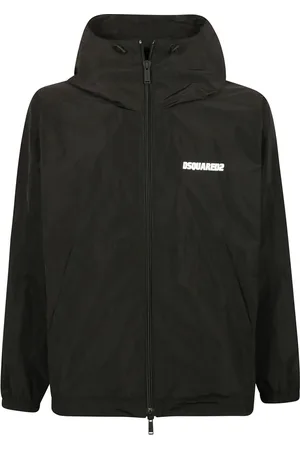 Dsquared2 Kurtki, Mężczyzna, Czarny, 2XL, Sportowa Kurtka z Zamkiem i Nadrukiem