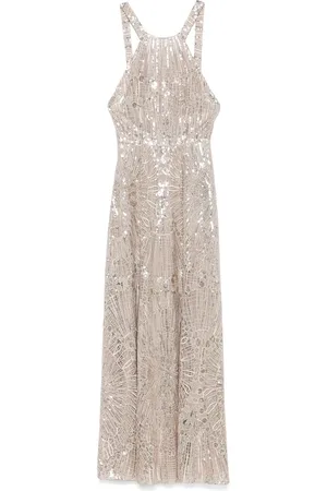 Elie saab Sukienki, Kobieta, brązowy, M, Elegancka Sukienka Wieczorowa