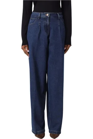FORTE FORTE Jeansy, Kobieta, Niebieski, M, Niebieskie Jeansyy Wide Leg Damskie