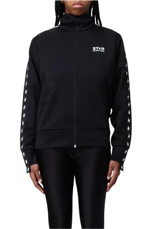 Golden Goose Bluzy, Kobieta, Czarny, XS, Elegancka Track Jacket Czarna Kobieta