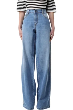 ERMANNO SCERVINO Jeansy, Kobieta, Niebieski, S, Denim, Stylowe Wide Leg Jeansy