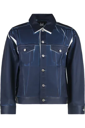 Comme des Garçons Kurtki, Mężczyzna, Niebieski, S, Kurtka Overshirt z Poliestru