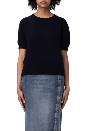 Maison Margiela Swetry, Kobieta, Czarny, M, Kaszmir, Beige Crew Neck T-Shirt