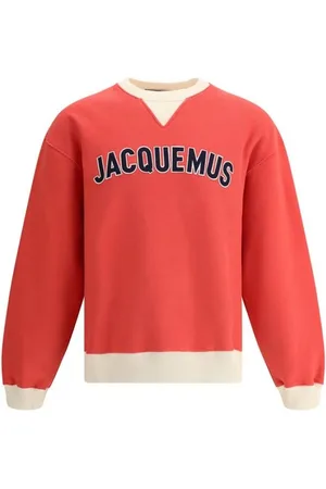 Jacquemus Bluzy, Mężczyzna, Czerwony, M, Bawełna, Bawełniana bluza baseballowa z haftowanym logo