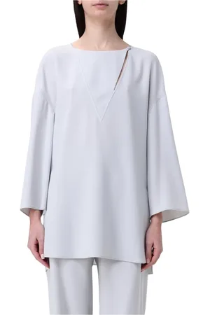 Emporio Armani Bluzki, Kobieta, Szary, M, Stylowy Szary Top