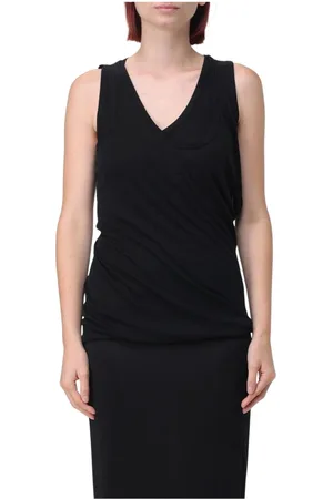 Helmut Lang Koszulki, Kobieta, Czarny, L, Szara Drape Tank Top