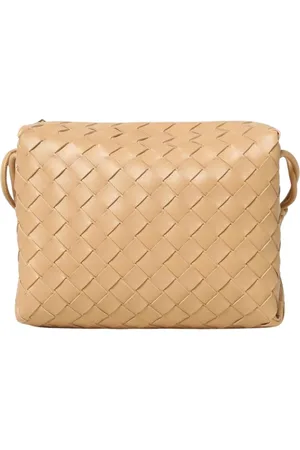 Bottega Veneta Torebki, Kobieta, Żółty, ONE SIZE, Luksusowa Pleciona Skórzana Torba na Ramię