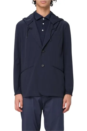 Emporio Armani Kurtki, Mężczyzna, Niebieski, XL, Niebieski Blazer z Kapturem