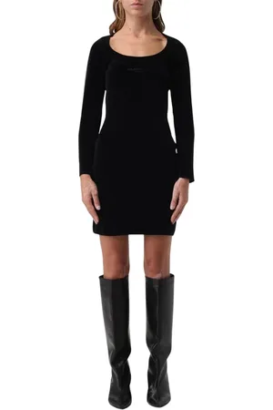 Alexander Wang Sukienki, Kobieta, Czarny, M, Czarna Aksamitna Mini Sukienka