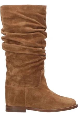Via Roma Buty, Kobieta, brązowy, 40 EU, Zamsz, Brązowe Skórzane Zamszowe Okrągłe Buty