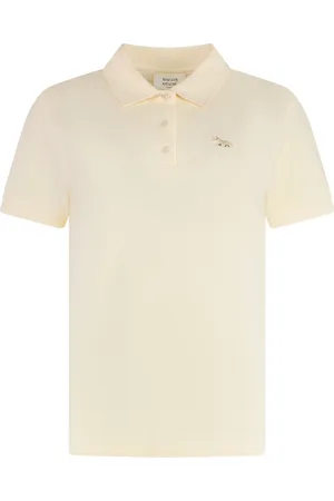 Maison Kitsuné Koszulki, Kobieta, Beżowy, L, Bawełniany Polo Shirt