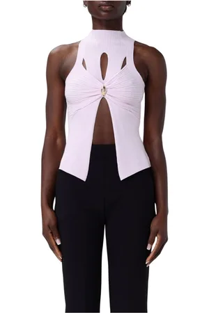 Elisabetta Franchi Koszulki, Kobieta, Różowy, L, Czarny Sweter Top