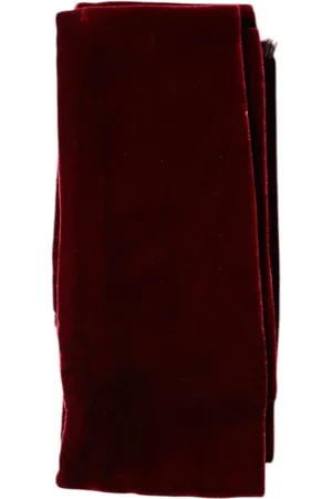 Dolce & Gabbana Akcesoria, Kobieta, Czerwony, ONE SIZE, Bawełna, Bordowy Bawełna Jedwabna Frędzla Szal
