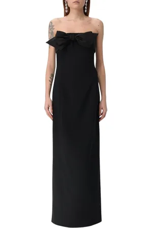 Dsquared2 Sukienki, Kobieta, Czarny, S, Czarna Sukienka Maxi z Kokardą