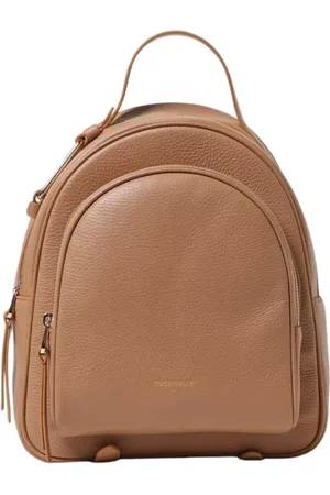 Coccinelle Torebki, Kobieta, Beżowy, ONE SIZE, Elegancki Nude Skórzany Plecak