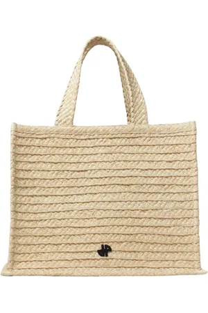 Patou Torebki, Kobieta, Beżowy, ONE SIZE, Czarna Pleciona Torba