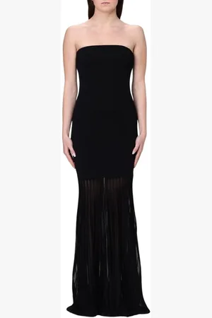 Michael Kors Sukienki, Kobieta, Czarny, S, Elegancka Czarna Sukienka Midi z Paskiem