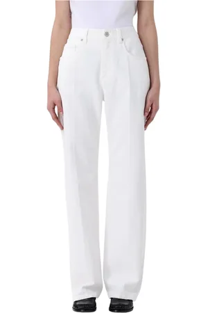 Brunello Cucinelli Jeansy, Kobieta, Biały, L, Eleganckie Białe Spodnie Wide Leg