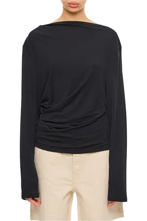 Jacquemus Koszulki, Kobieta, Czarny, S, Elegancki Top z Wiązaniem