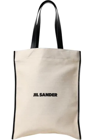 Jil Sander Torebki, Kobieta, Beżowy, ONE SIZE, Biała Torba Torebka z Obrzeżem Skórzany