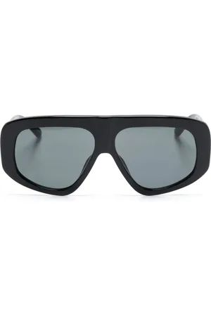 The Attico Akcesoria, Kobieta, Czarny, ONE SIZE, Czarne Okulary Przeciwsłoneczne Oversize