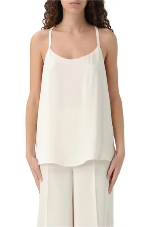 Twin-Set Koszulki, Kobieta, Biały, XL, Perłowy Top Cami