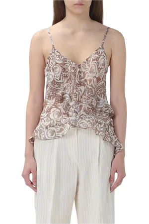 Liu Jo Koszulki, Kobieta, Wielobarwność, L, Kwiatowy Jedwabny Top Camisole