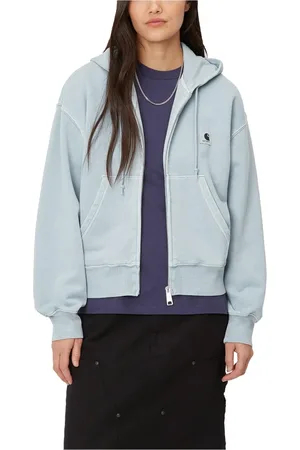 Carhartt Bluzy, Kobieta, Niebieski, M, Bawełna, Kurtka Nelson Hooded w Dusty Ice