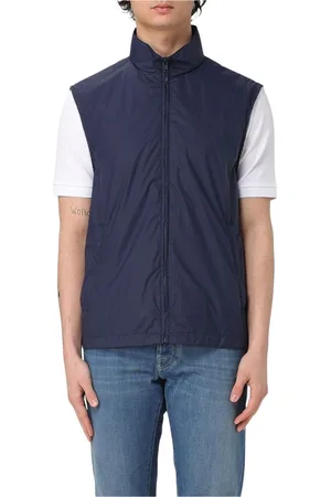 FAY Kurtki, Mężczyzna, Niebieski, XL, Niebieski Kamizelka Zip Up dla Mężczyzn