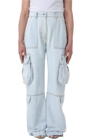 Msgm Jeansy, Kobieta, Niebieski, S, Denim, Jeansyy Cargo dla kobiet