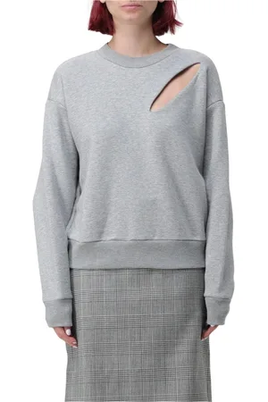 Alexander McQueen Bluzy, Kobieta, Szary, S, Szara Sweter z Wycięciem na Rękawach