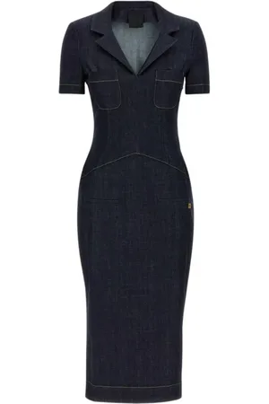 Givenchy Sukienki, Kobieta, Niebieski, M, Denim, Niebieska Sukienka Midi z Dżinsu Elegancki Styl