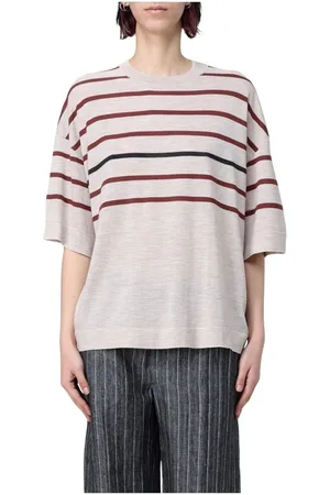 Brunello Cucinelli Swetry, Kobieta, Beżowy, XS, Kaszmir, Luksusowy Sweter z Kaszmiru