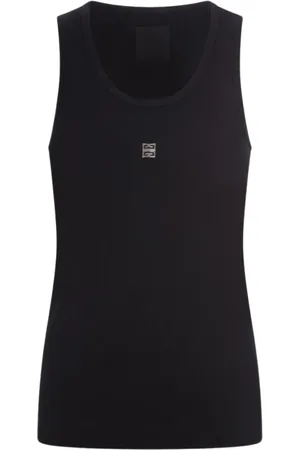 Givenchy Koszulki, Kobieta, Czarny, L, Czarna Dopasowana Koszulka z Wąskimi Paskami